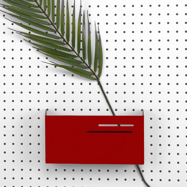 타공판닷컴 원터치 포켓 선반 중 22x12x6cm, 1개, 레드