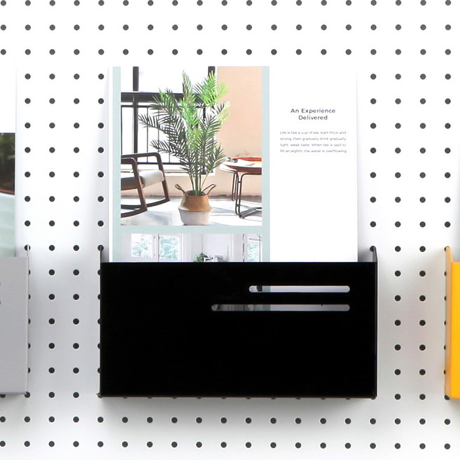 타공판닷컴 원터치 포켓 선반 타공판 중 22 x 12 x 6 cm, 1개, 블랙