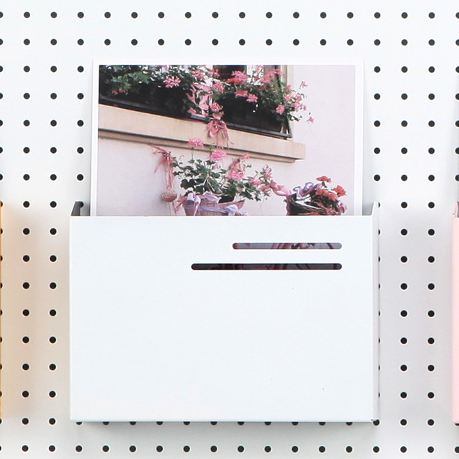 타공판닷컴 원터치 포켓 선반 대 22 x 6 x 16 cm, 1개, 화이트