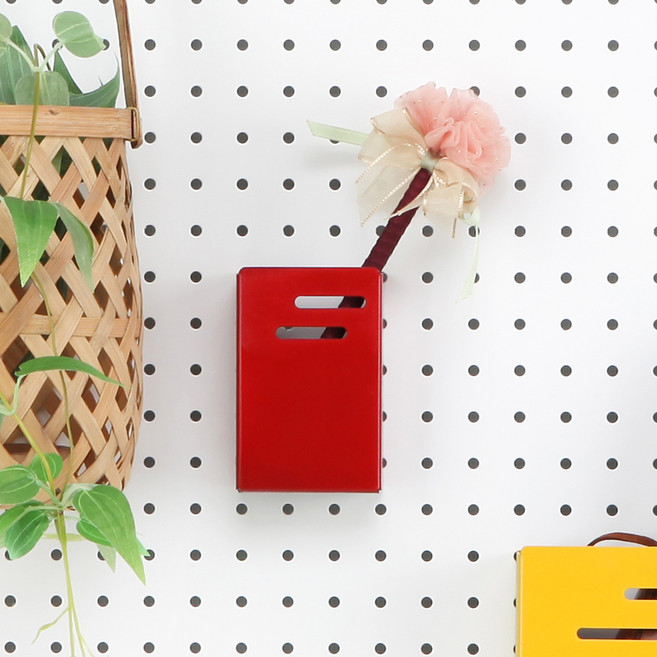 타공판닷컴 원터치 포켓 선반 미니 6x9.5x4cm, 1개, 레드