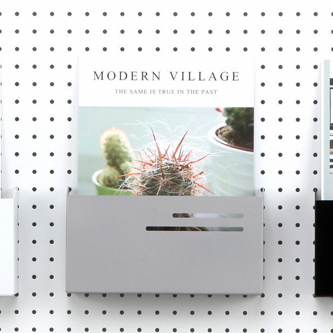 타공판닷컴 원터치 포켓 선반 중 22 x 12 x 6 cm, 1개, 실버