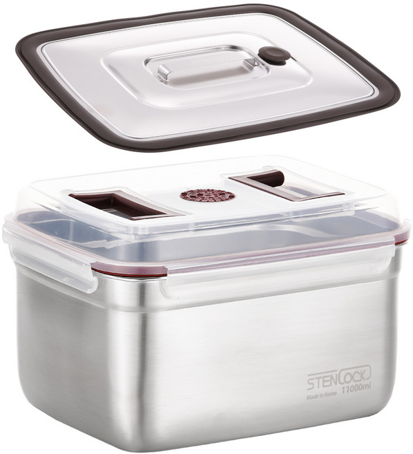 스텐락 핸디 큐브 6호 + 진공누름판, 11L, 1세트