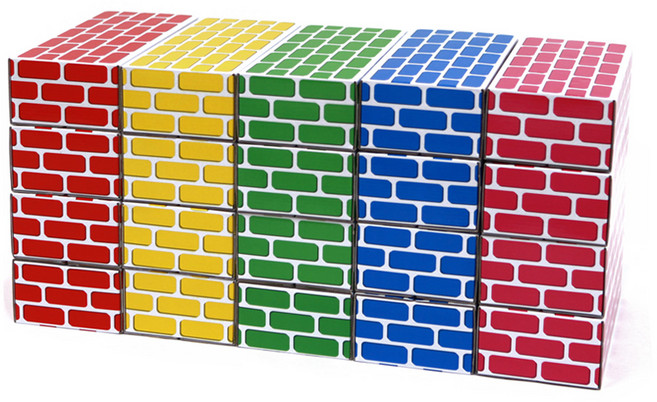 에듀플레이 종이벽돌블록 대형 20p, 빨강 + 노랑 + 파랑 + 초록 + 핑크, 1세트