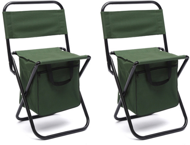 블럭마트 휴대용 접이식 수납 캠핑체어, 그린, 2개