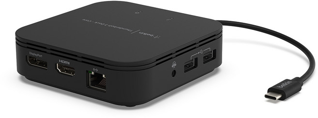 벨킨 7 in 1 USB C 멀티 허브 썬더볼트 3 독 코어 F4U110bt, 블랙, 1개