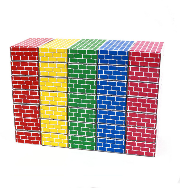 에듀플레이 종이벽돌블록 중형 35p, 빨강 + 노랑 + 파랑 + 초록 + 핑크, 1세트