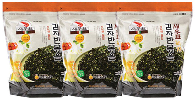 새우표 완도 녹차 대용량 김자반, 300g, 3개