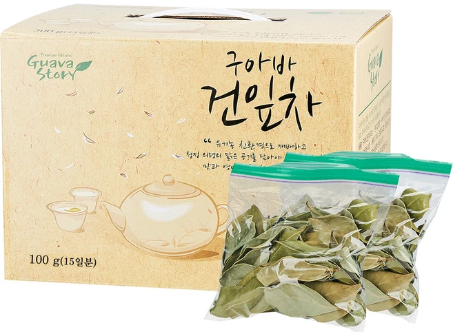 구아바스토리 유기농 구아바 건잎차 15일분, 25g, 4개입, 1개 - 쿠팡