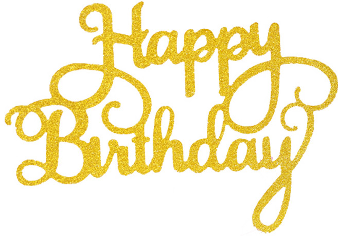 파티팡 케이크토퍼 생일데코픽 캘리그래피, 골드, 10개