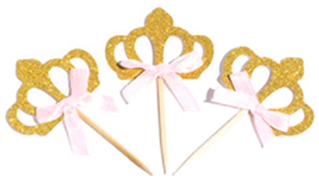 파티팡 케이크토퍼 데코픽 공주왕관, 골드, 30개