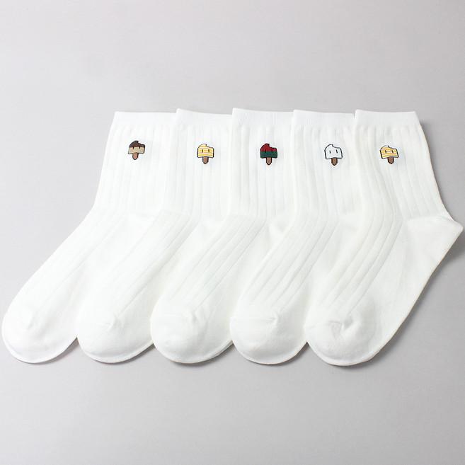 모드베베 아동용 아이스크림 중목 양말 5족 세트