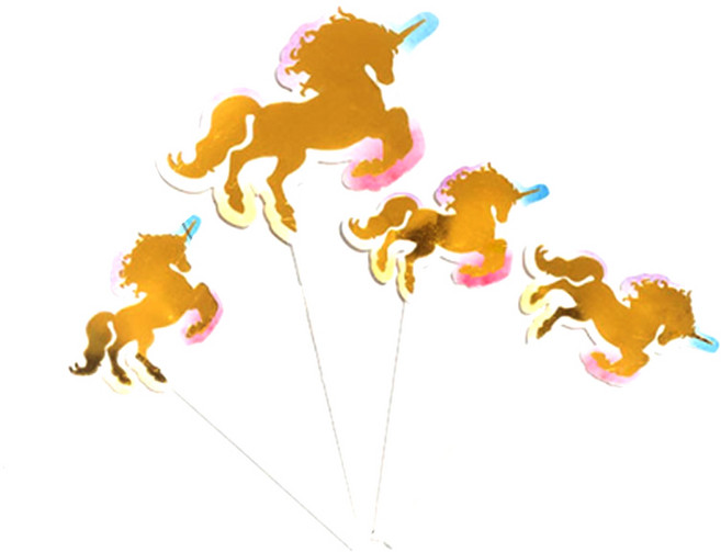파티팡 케이크토퍼 데코픽 유니콘 4p, 혼합색상, 10세트