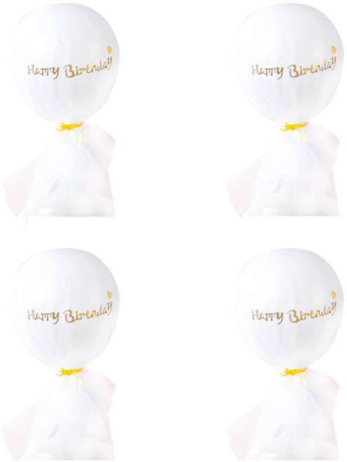 파티팡 케이크토퍼 벌룬데코픽, 화이트, 4개