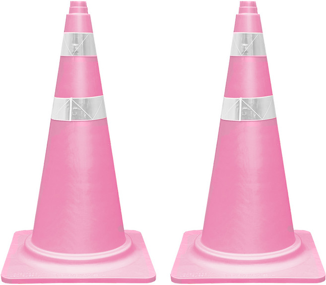 동광세이프티 칼라콘, 2개, 핑크