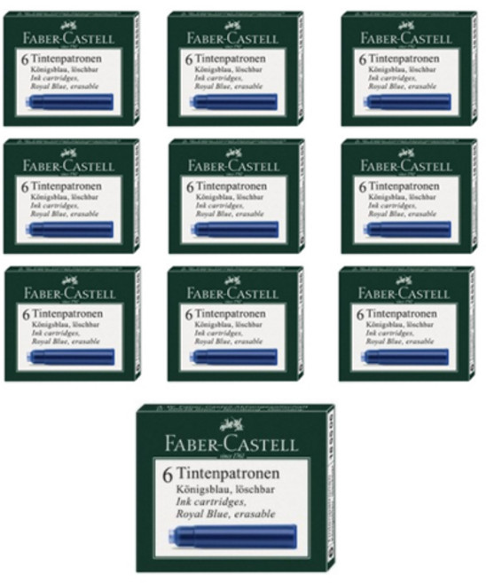 파버카스텔 만년필 잉크 카트리지 6p, 블루, 10세트