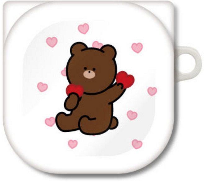 프루그나 디자인 츄프렌즈 러브시리즈 버즈 프로 라이브 / 버즈2 케이스, 하트곰, 1개