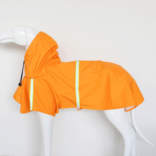더플로우컴퍼니 비오는 날도 안전하 스카치 강아지 우비 판초, 오렌지, 1개