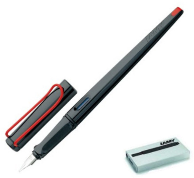 LAMY 조이 만년필 블랙 015 + 잉크 카트리지 세트, 캘리용1.1mm, 검정