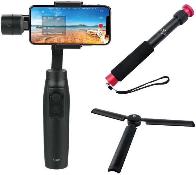 MOZA 미니미 무선 충전 스마트폰 짐벌 셀카봉 + 연장봉 + 에어삼각대, 1개