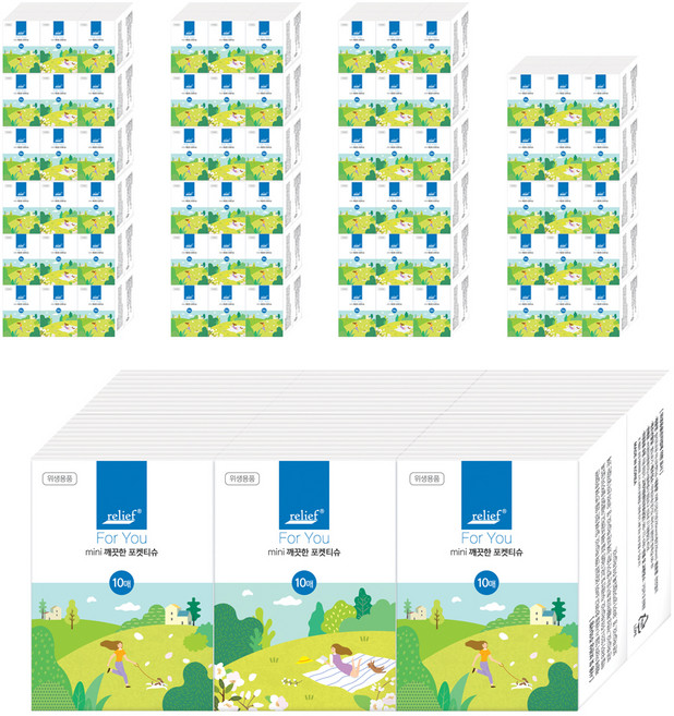 릴리프 포유 미니 포켓티슈, 10매입, 144개