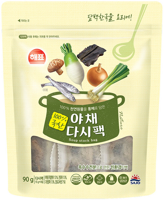 해표 야채 다시팩, 90g, 1개
