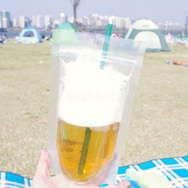 테이크아웃형 지퍼비닐 스탠드 음료봉투, 10호, 100개입, 1개