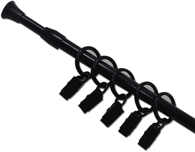 썬데코 13mm 스프링 압축봉 + 메탈 집게링, 블랙