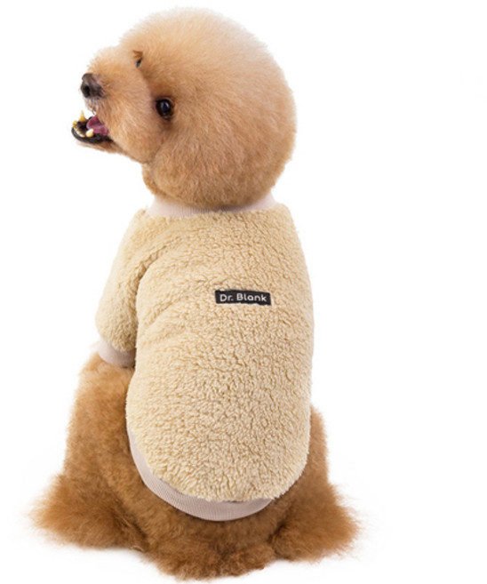 블랭크도그 반려동물 후리스 맨투맨, 아이보리, 1개