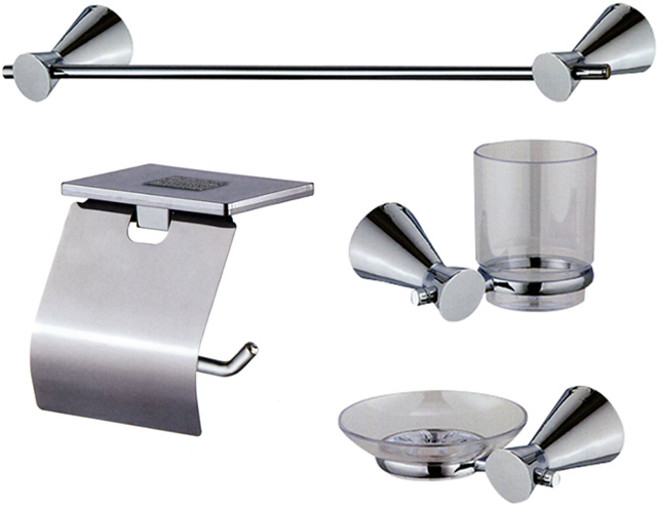 욕실 액세서리 4종 세트 PL-2400, 크롬, 1세트