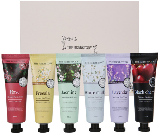 더허브스토리 핸드크림 6종 세트 촉촉한 손길, 1세트