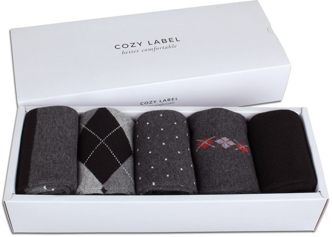 코지라벨 남성용 장목 양말 선물세트 기프트 5종 세트