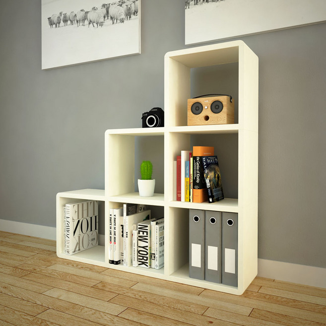 큐빅스 5 장식 책장 321, 아이보리, 3단