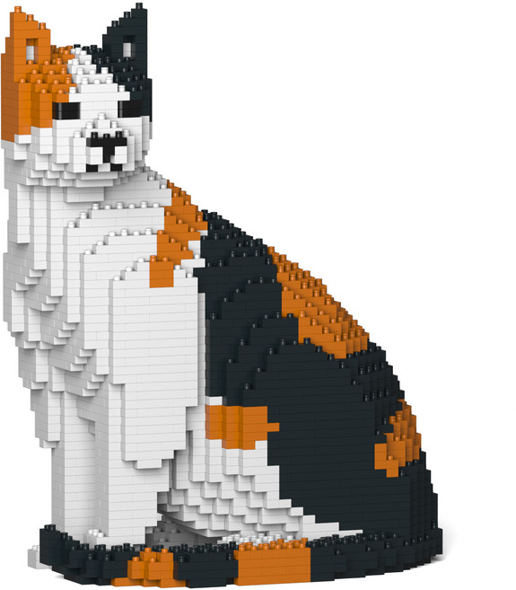 JEKCA 앉은 삼색이 나노블럭 Cat 10S-M01, 혼합색상, 1개