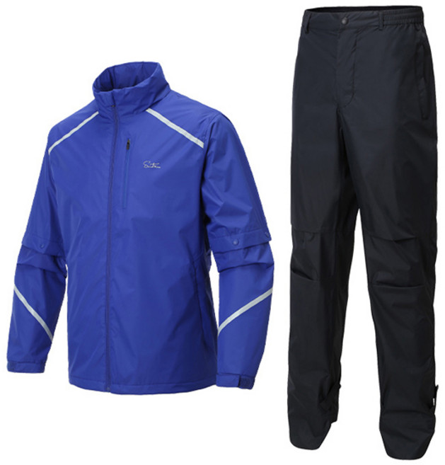 세인트나인 남성용 웰딩 포인트 골프 비옷 세트 4602-111-661, 블루
