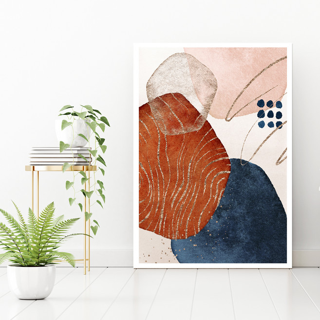 마니앤솔 추상액자테이블 워터컬러 대, 핑크