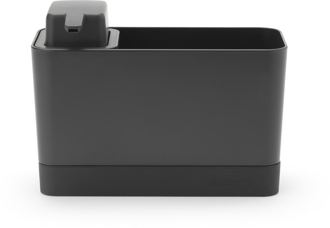 brabantia 水槽收納架 廚房洗碗精瓶 + 收納桶組合, 深灰色, 1套