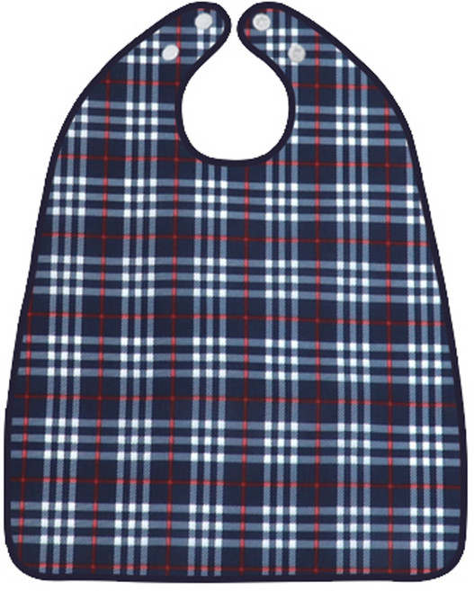 더해피 성인 방수 클래식 체크 버튼형 턱받이, 혼합색상, 1개