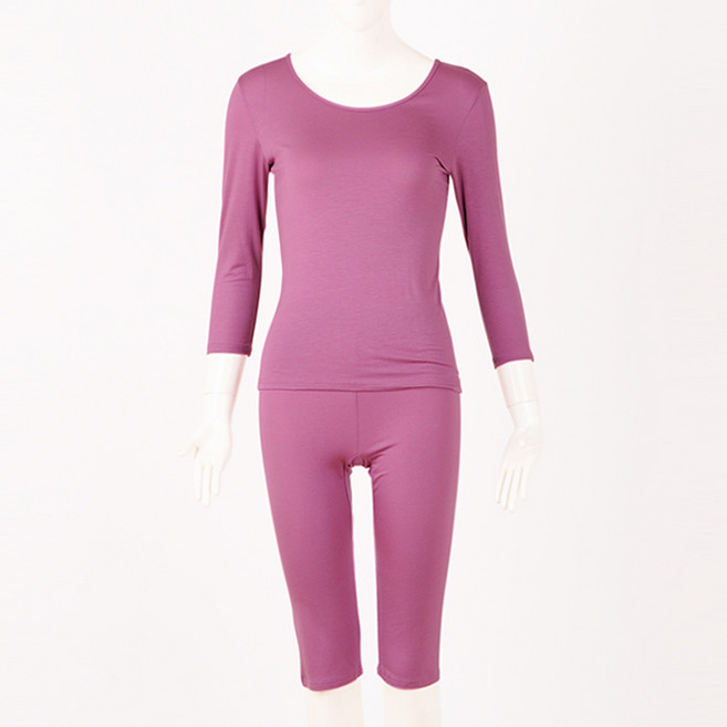 캐리루시 여성용 8부 슬림 내의 세트