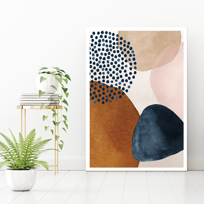 마니앤솔 추상액자테이블 워터컬러 특대, 블루