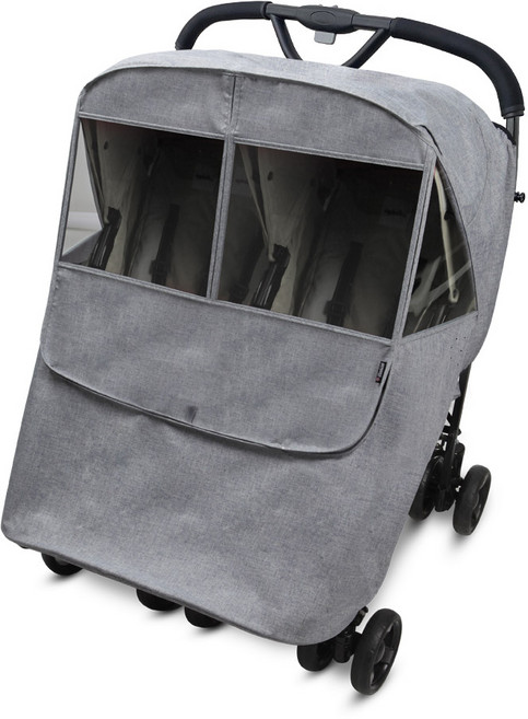 마니또 트윈 유모차 방풍커버, 블랙그레이, 1개