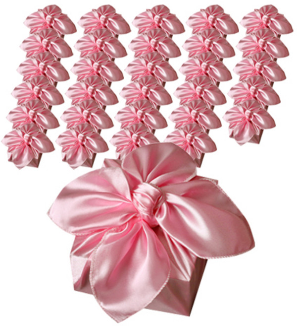 통샵 공단 보자기 35 × 35 cm, 분홍, 30개