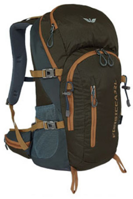 그라트 코르시카 등산가방 32L 방수커버 포함, 황녹색