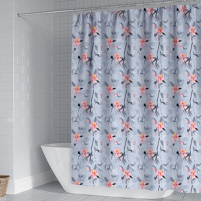 알럽홈 작은꽃패턴 패브릭 욕실 샤워커튼 Type9, 혼합색상, 1개
