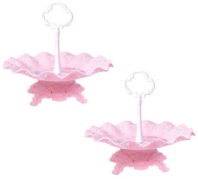 마켓감성 파티장식 플레이팅 트레이 1단, 핑크, 2개