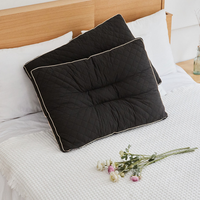 신라베딩 알러지케어 라텍스 입체 수면베개, 다크그레이, 1개