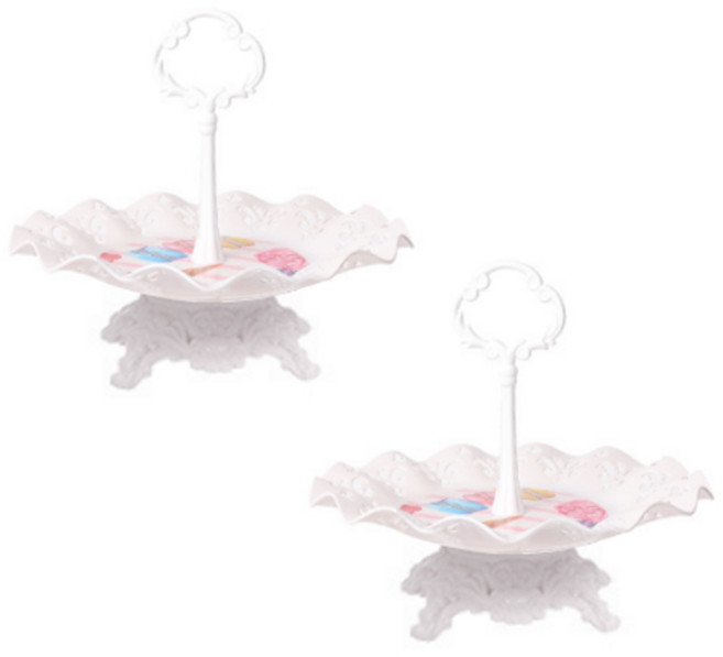 마켓감성 파티장식 플레이팅 트레이 1단, 화이트, 2개