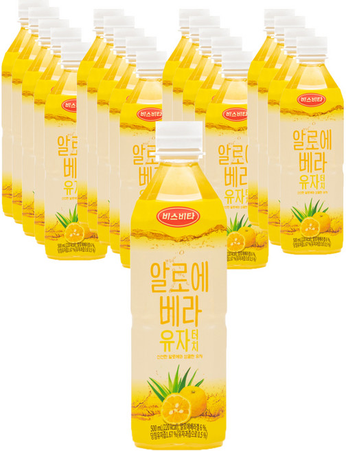 비즈비타 알로에 베라 유자 터치 음료, 500ml, 20개