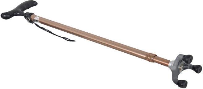 에코라이프 고급 알루미늄 합금 세발 장수 지팡이, 구리색, 1개