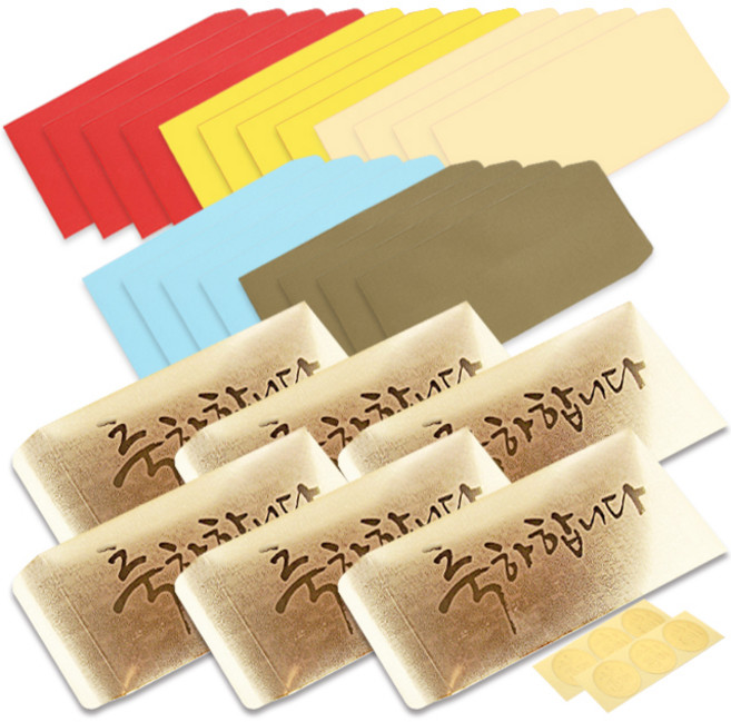 투영디자인 컬러 세로형 돈봉투 5종 x 4p + 골드 용돈봉투 6p, 축하, 1세트