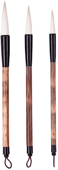 아트시크릿 산양모 수채화 동양화 브러쉬 3종 세트 BG-01, 대, 중, 소, 1세트